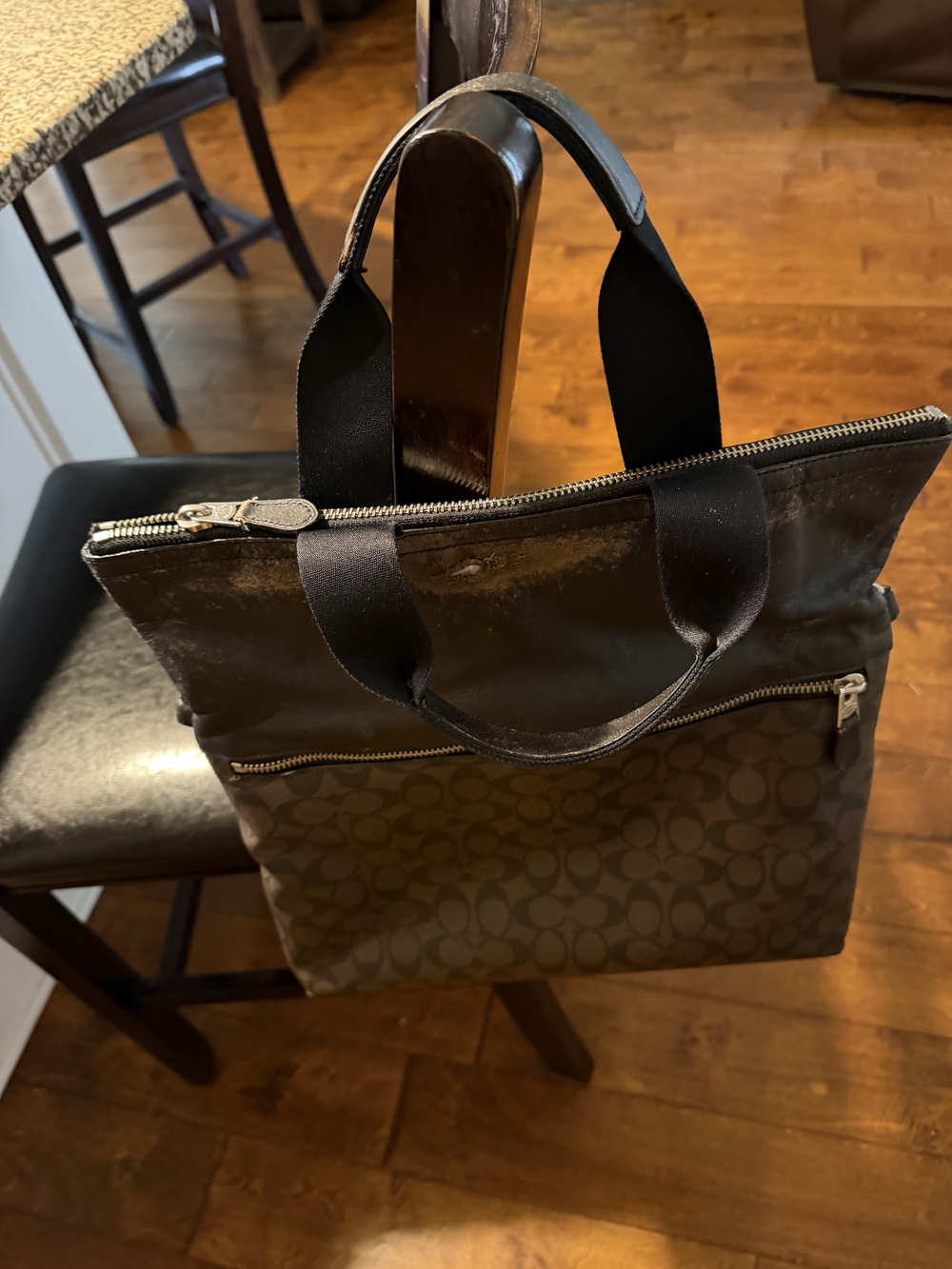 Coach Brown Signature Canvas Tote. PROJECT BAG